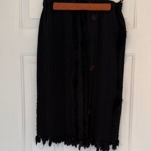 Gucci Textured / fur trimmed wool Black Pencil Skirt